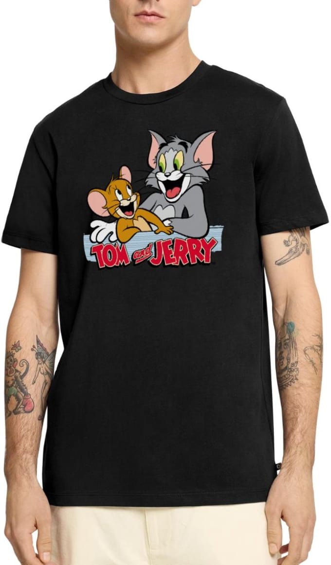 Tom En Jerry Vrienden Premium T Shirt Heren