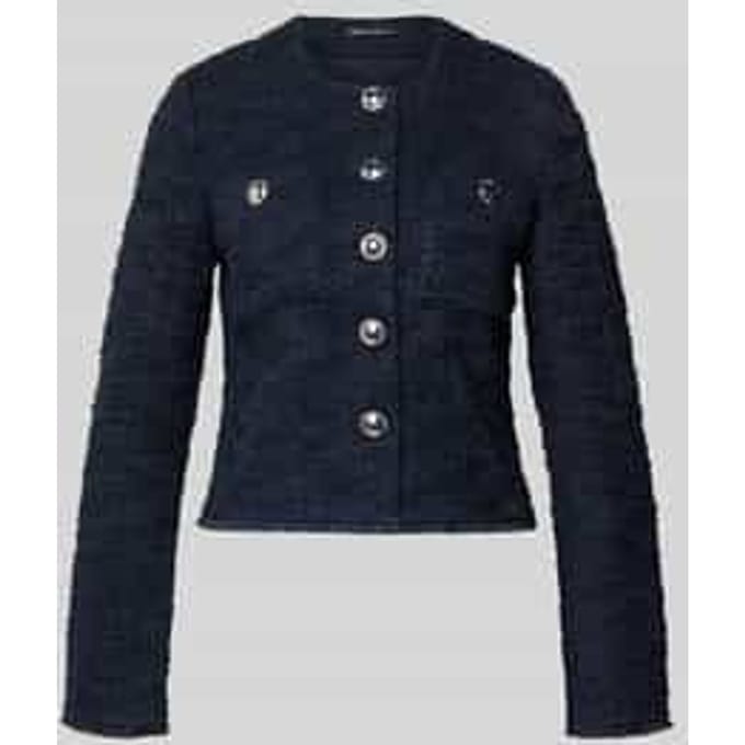 slim fit blazer in bouclé-look