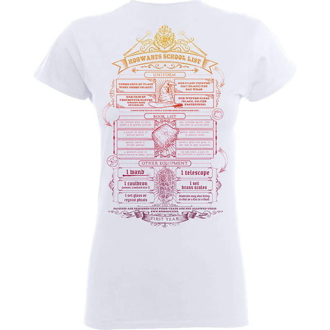 Harry Potter Hogwarts School List Dames T-shirt - Wit - M