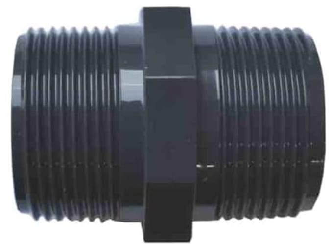 PVC AG x AG dubbele nippel 1 1/4"