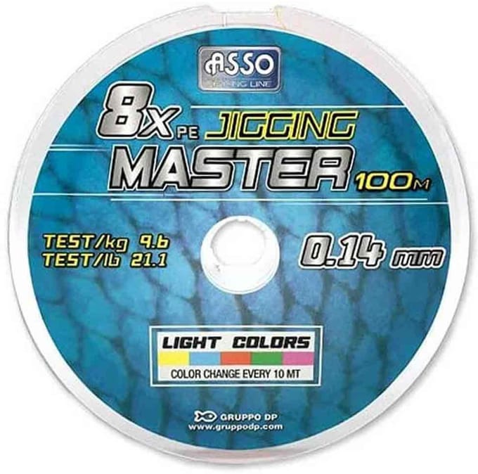 Asso Pe Jigging Master 100 M Gevlochten Vislijn Veelkleurig 0.180 mm