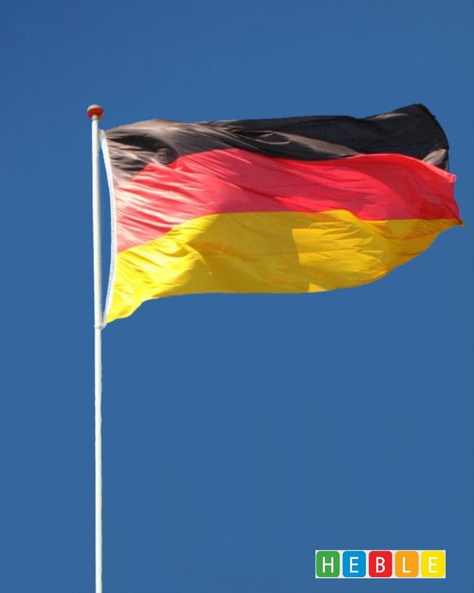 *** Grote Duitse Vlag 90x150cm - Vlag Germany - van Heble® ***