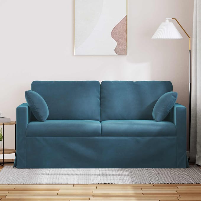 vidaXL - Bank - Blauw - 158 - x - 78 - x - 80 - cm - Fluweel