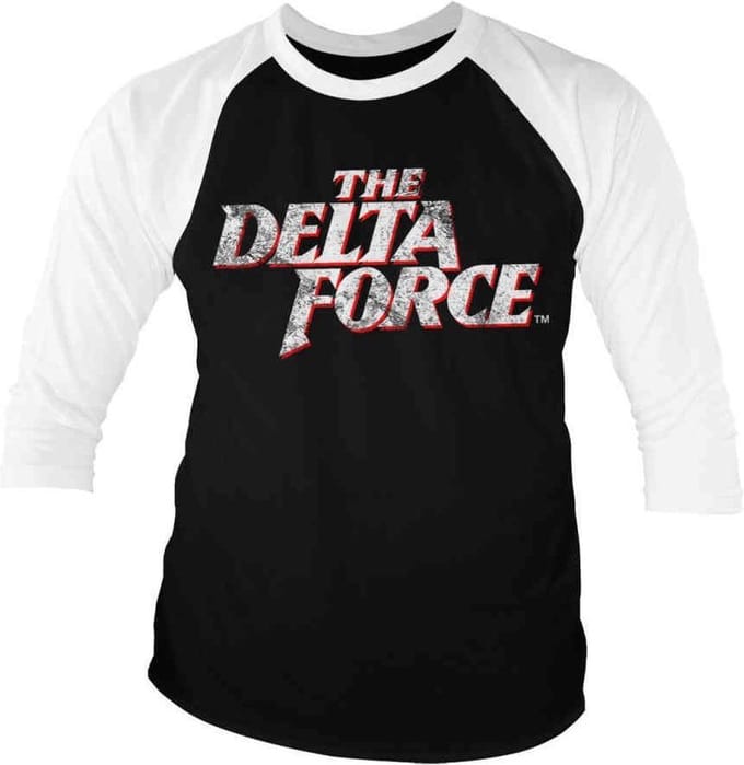 The Delta Force Raglan top -S- Washed Logo Zwart/Wit