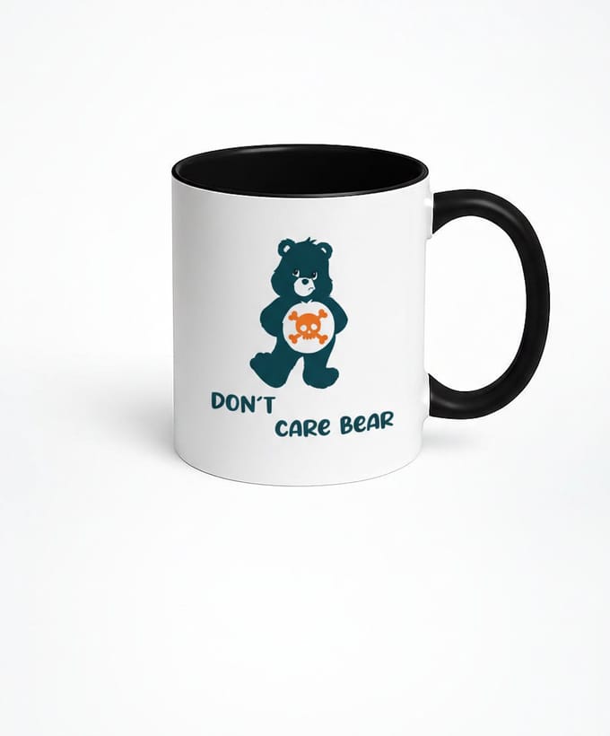 Don't Care Bear Mok - Grappige Koffiemok met Eigenzinnig Design