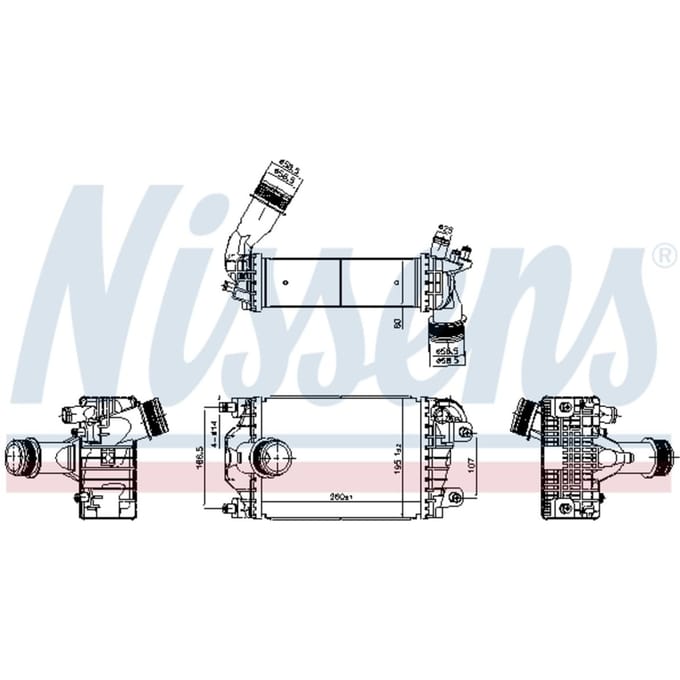 Intercooler, inlaatluchtRadiator NISSENS 961602