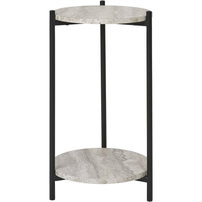 Leuven Bijzettafel Ø27cm beige travertin decor.