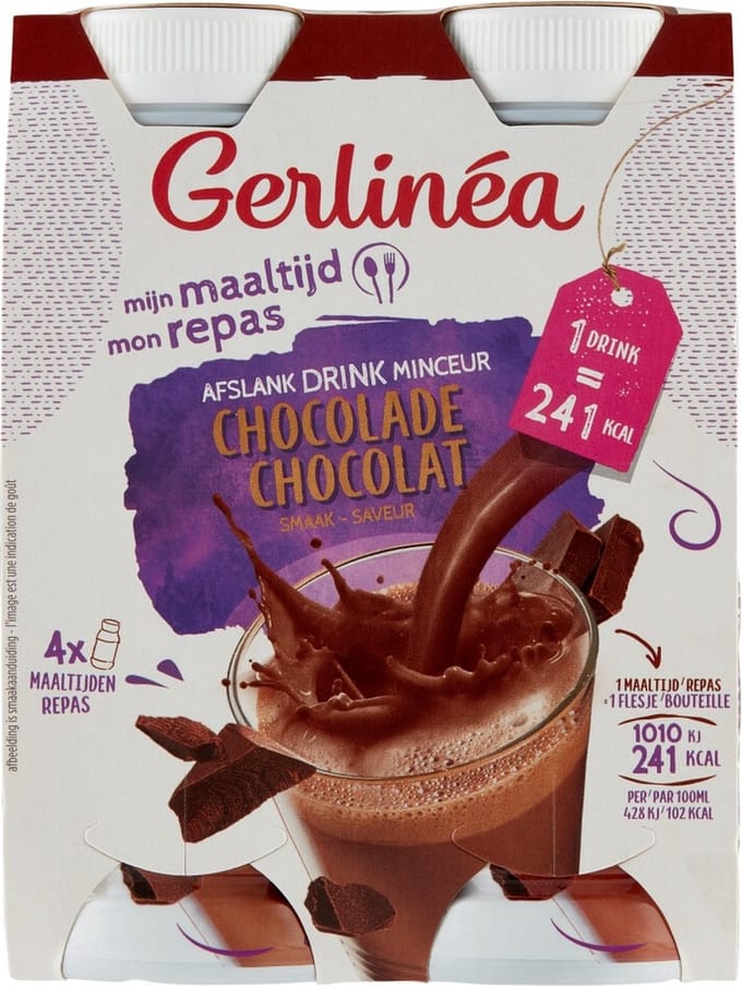 Gerlinea Mijn Maaltijd Afslank Drink Chocolade - 6 x 4 x 236 ml - Voordeelverpakking