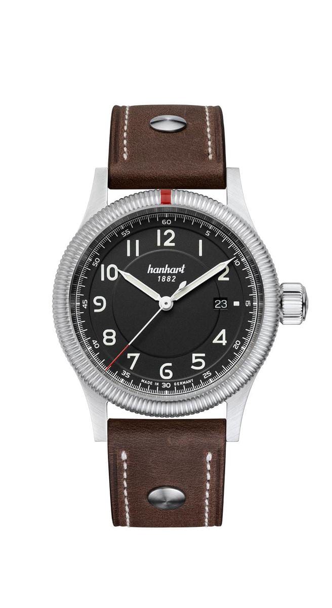 Hanhart Pioneer One Horloge Zwart, bruine band
