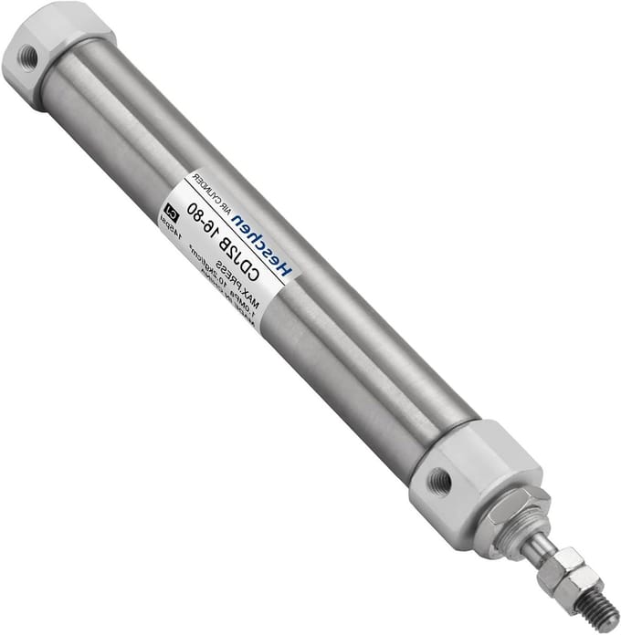 Luchtcilinder - Pneumatische cilinder - Industriële automatisering - Compact ontwerp - 16mm boring - Zilver