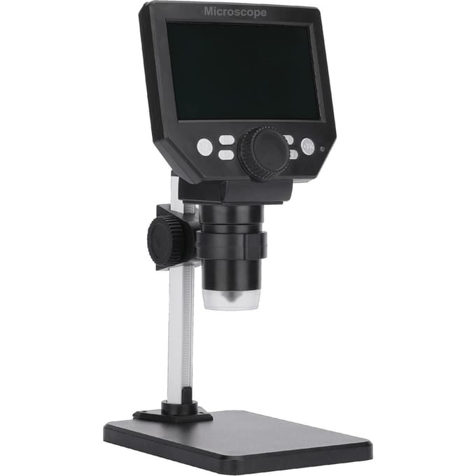 G1000 digitale elektronenmicroscoop 4,3 inch groot basis LCD-scherm 8MP 1-1000X continu Aluminum plastic bracket zwart
