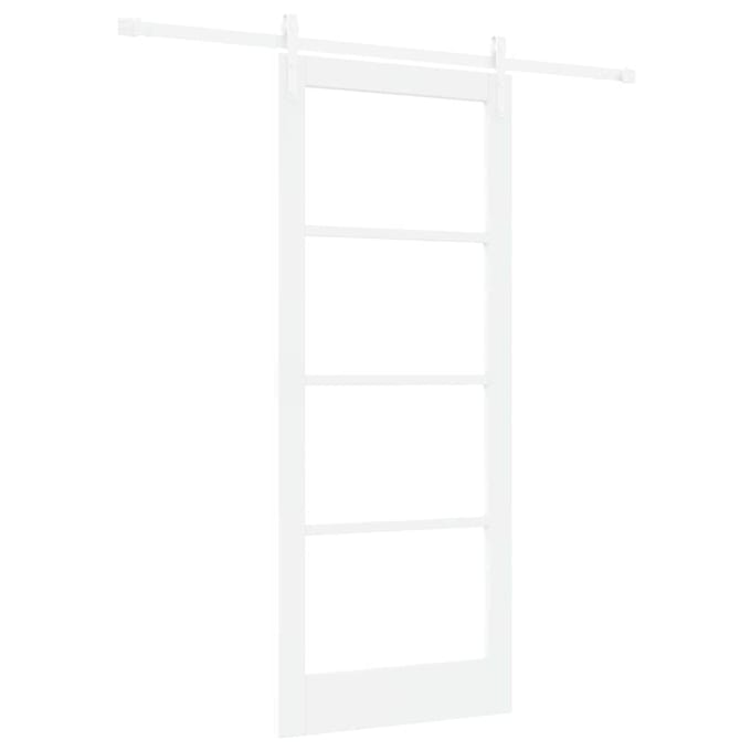 vidaXL - Schuifdeur - ORKDAL - Wit - 83 - x - 202 - cm - Massief - grenenhout - en - glas