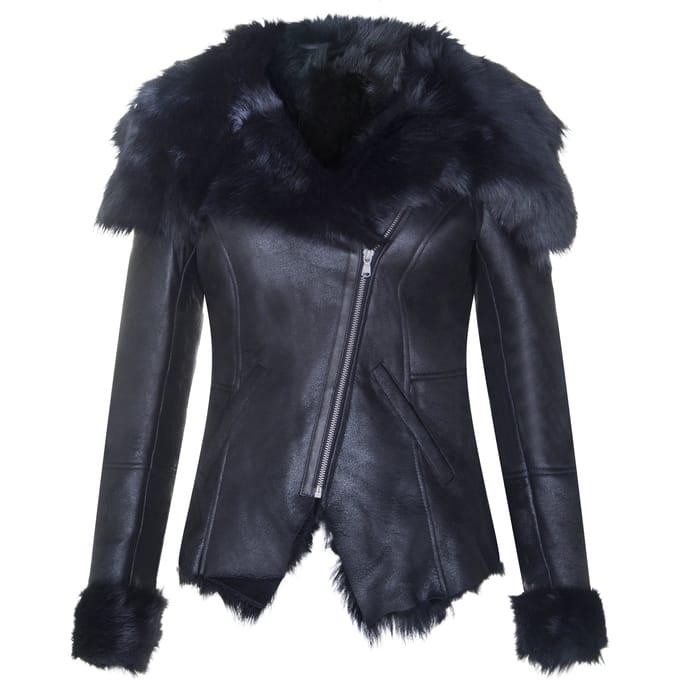 Dames Toscana schapenvacht bikerjack-Apopa