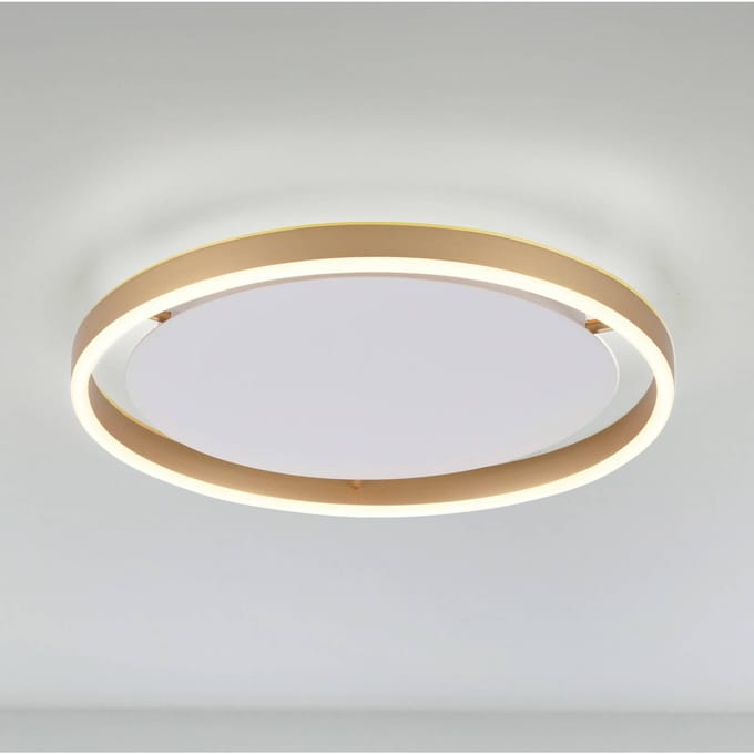 JUST LIGHT. GmbH LED plafondlamp Ritus, Ø 39,3cm mat messing