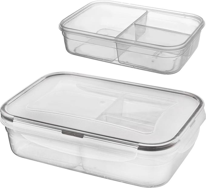 Voedselcontainer met Deksel en Pakking Split 1 l - Vershoudbakjes - Vershouddoos - Bakjes - Diepvriesbakjes - Vershouden