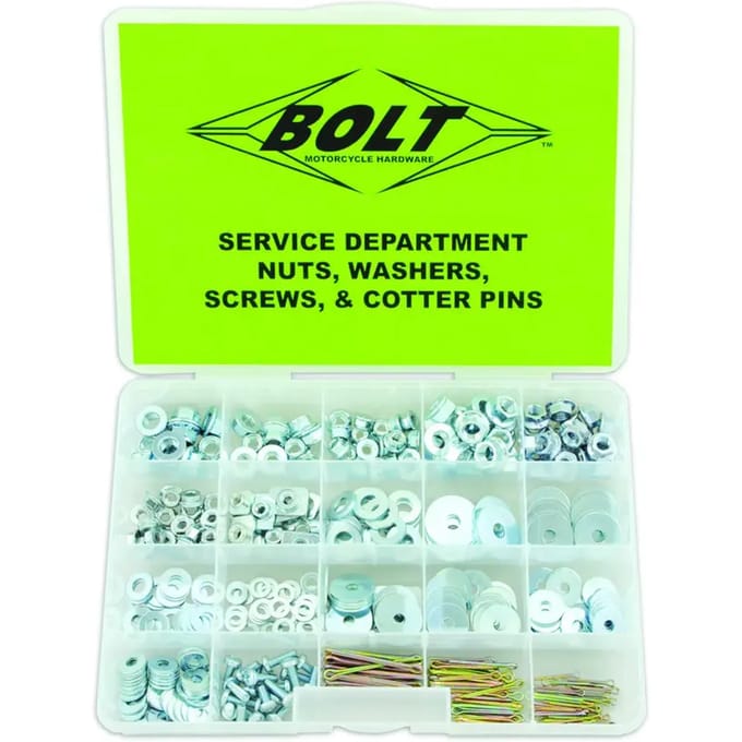 Kit met schroefmoeren, ringetjes en pennen 422 stuks Bolt