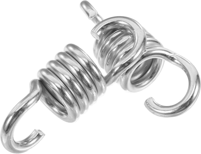 Hangarveren - Schommelveren - Buiten Zitten - Robuust Veerstaal - 9.5 cm Lengte - Zilver