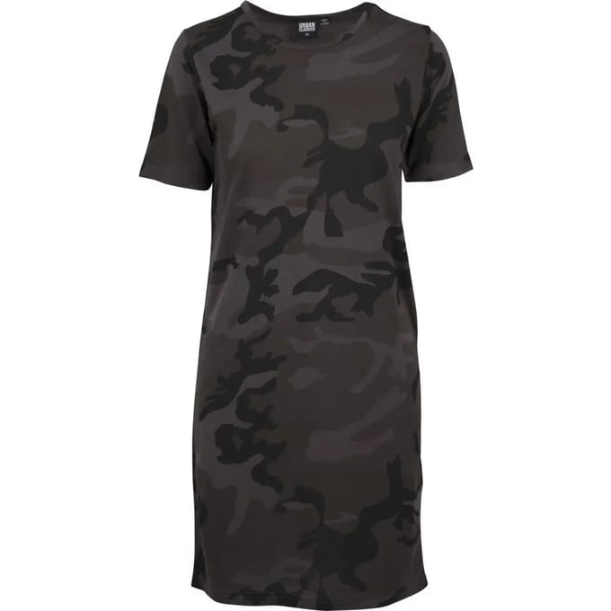 Urban Classics - Camo Tee Korte jurk - XS - Bruin/Zwart