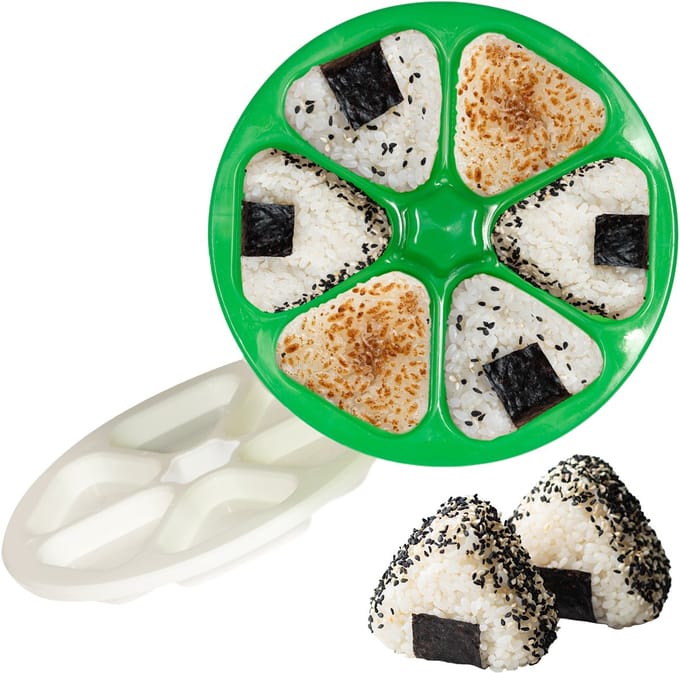 YUGN Onigiri Maker - Sushi Maker - Onigiri Vorm - Ø20 cm - Rijstbal Maker - Groen - Inclusief eBook