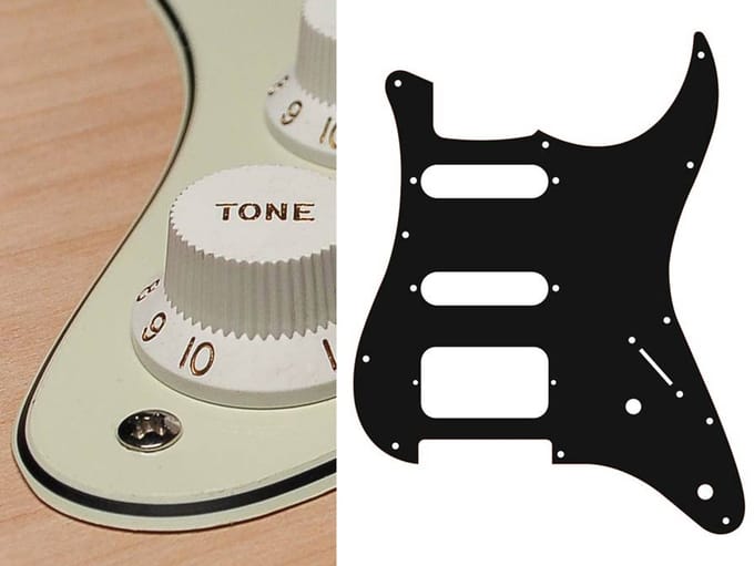 Boston ST-322-M pickguard, Stallion, SSH, 2 pot holes, 3-5 switch, 3 ply, mint green