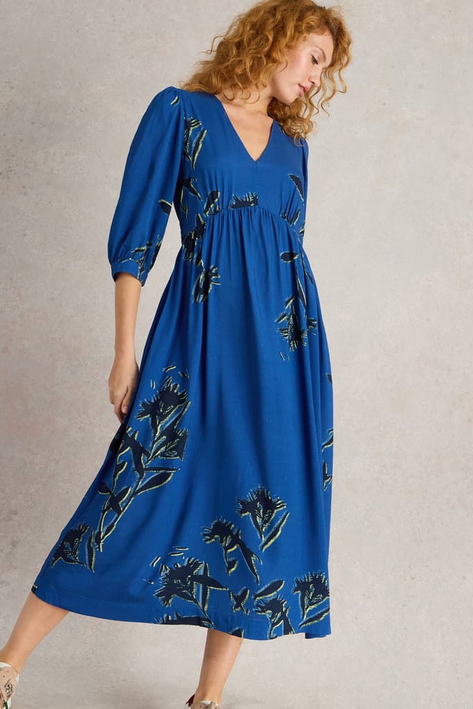 White Stuff Lucy Midi Dress Blue Print Taglia: 6 REGULAR | Abiti Midi Outlet | Donna | Blu