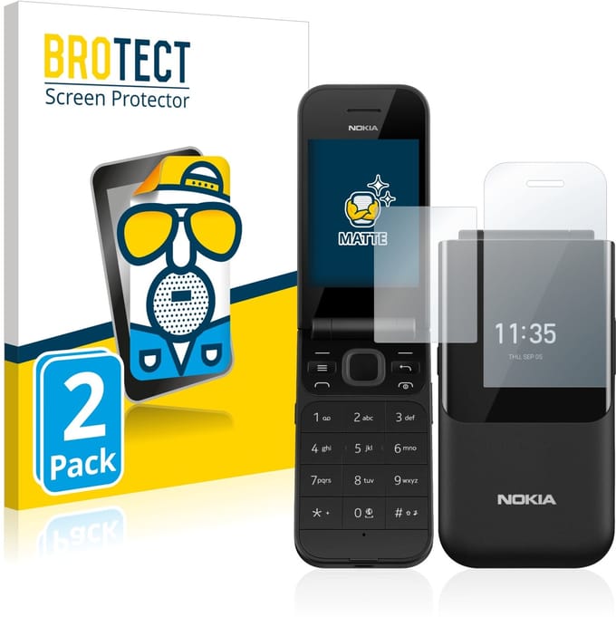 BROTECT - Screenprotector voor Nokia 2720 Flip - Folie Beschermfolie matte 2 Stuks