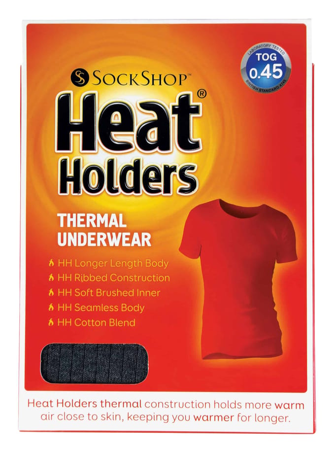 Heat Holders - Thermische bovenkant met korte mouwen voor heren - Houtskool