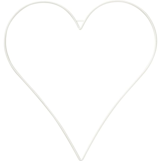 Metalen hart, wit - 27,5 x 30 cm