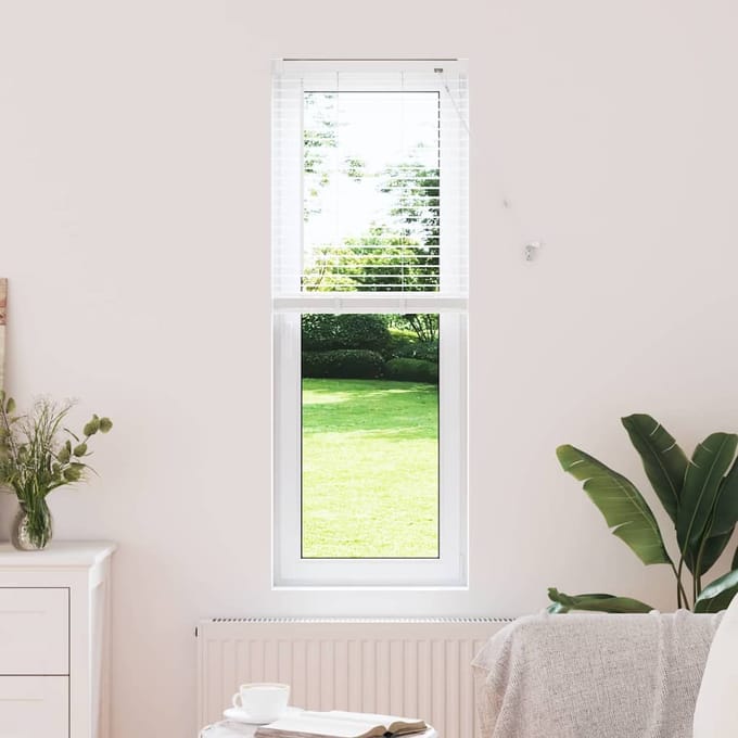 vidaXL - Venetiaanse - jaloezie - Wit - 130 - x - 45 - cm - 25 - mm - Aluminium