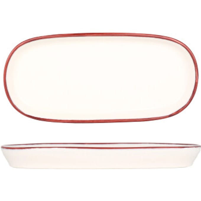 Bonna Serveerschaal - Linea Burgundy - Porselein - 18 cm - set van 2