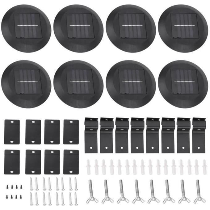 Lampe de clôture solaire - AYNEFY - 9LED - Imperméable - Écologique - Installation facile