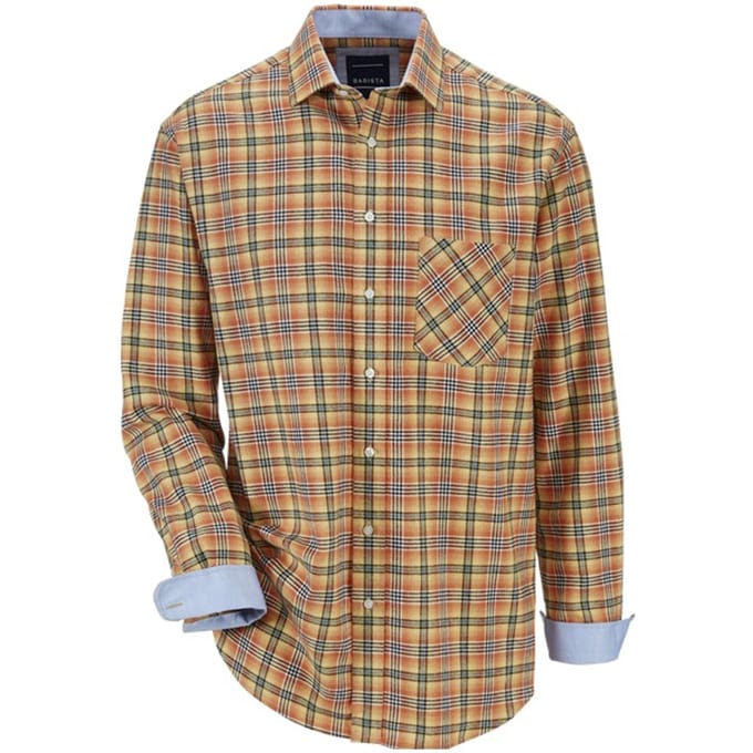 Babista herren Flanellen Overhemd - 43/44 - geel - Plus Size