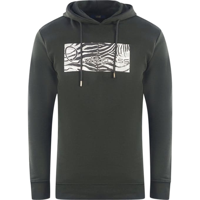 Cavalli Class Zebra Print Logo Zwarte Hoodie