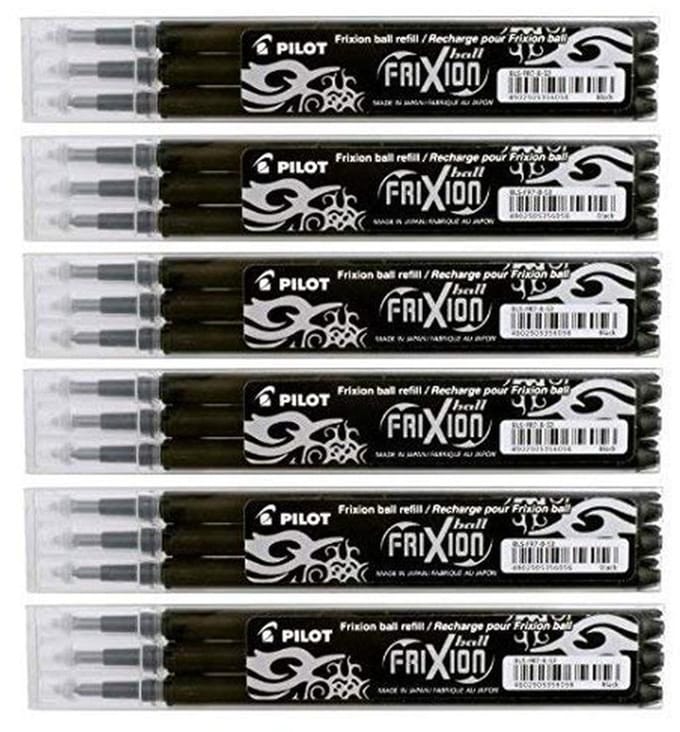 Erasable Rollerball Pen Replacement Refills - 6 Pack with 18 Refills
