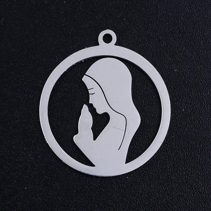 Ketting met hanger Maria zilverkleur