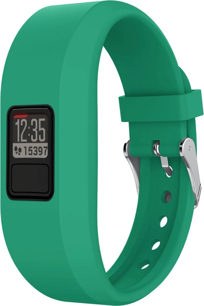 Strap-it Siliconen bandje - geschikt voor Garmin Vivofit 3 & Vivofit jr junior 1/2 - aqua