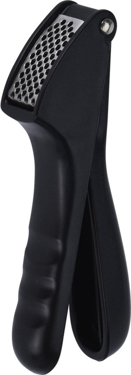 Excellent Houseware Knoflookpers - zwart - RVS - kunststof - 17 cm