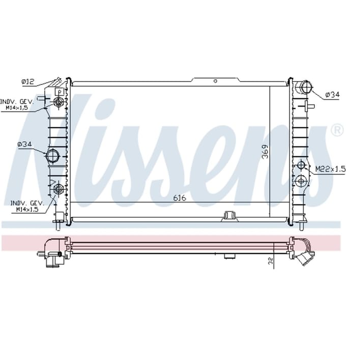Radiator, motorkoeling NISSENS 630641