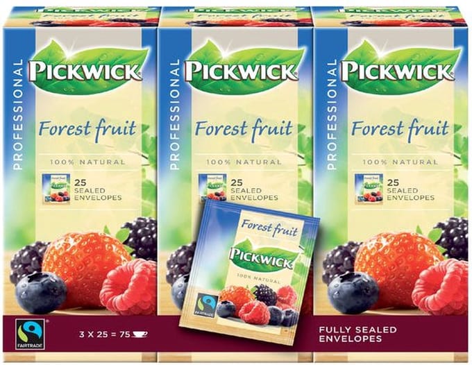 Thee pickwick fair trade forest fruit 25x1.5gr | 3 stuks