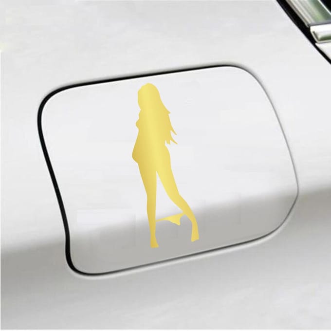 Bumpersticker - Vrouw Zonder Slip - 18 X 6 - Goud