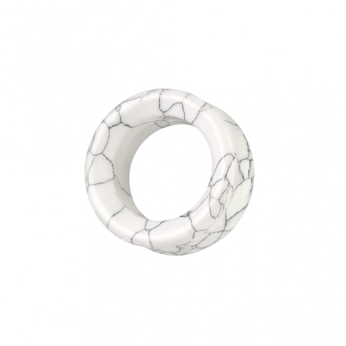 8 mm Double-flared tunnel howlite - LMPiercings