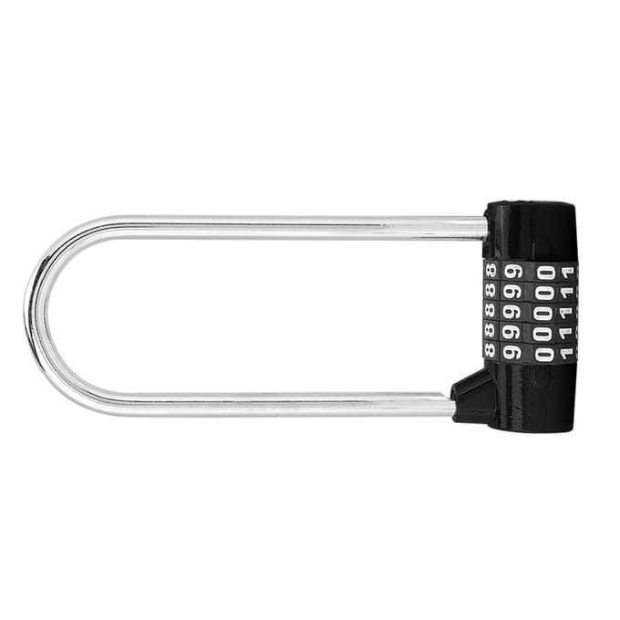 Zinklegering U-vorm Combinatie Cijfer Wachtwoord Code Slot Extra Lang Kastdeur Hangslot zwart