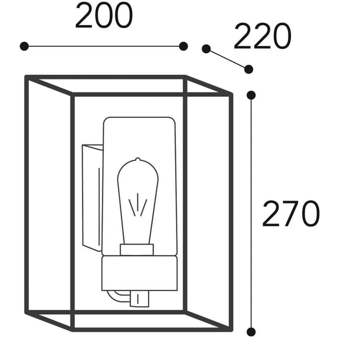 Moretti Luce Buitenwandlamp Cubic³ 3363 messing antiek/helder
