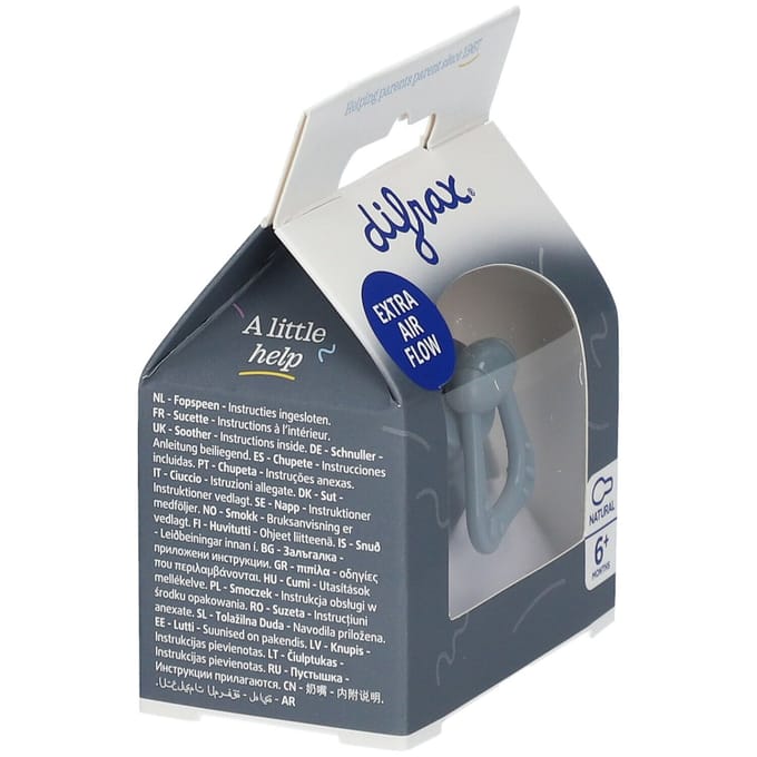 Difrax Fopspeen - Natural - 6+ maanden - Siliconen - Stone - 1 stuk