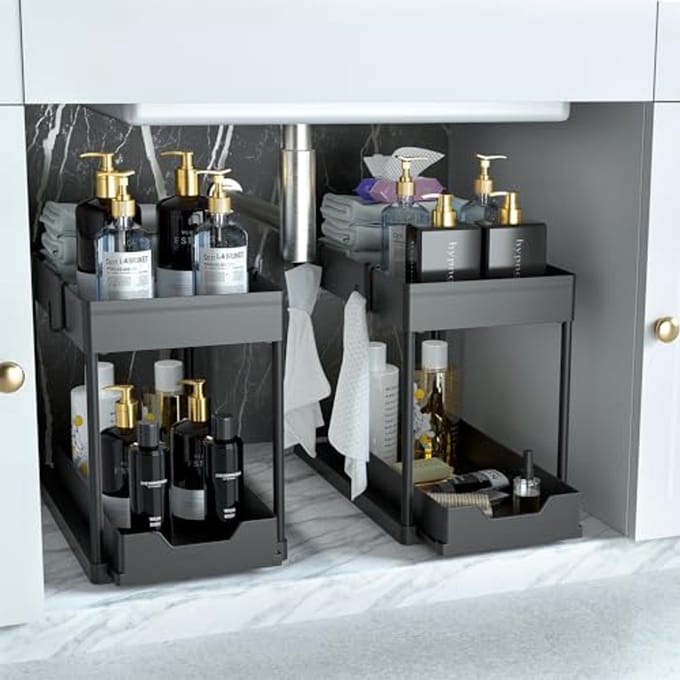 Multifunctionele Wastafelorganizer - 2 Stuks met 2 Verdiepingen voor de Badkamer