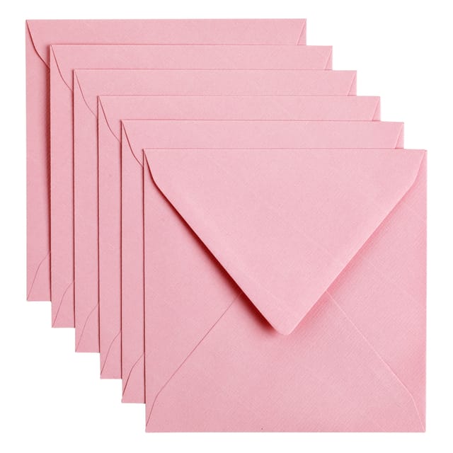 Papicolor Envelop vierk. 14cm babyroze 105gr-CV 6 st 303959 - 140x140 mm