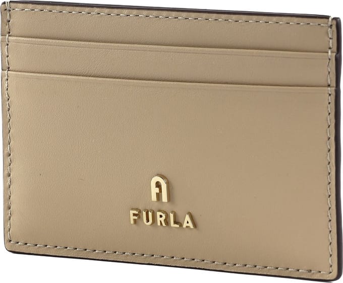 FURLA Leren Kaarthouder Camelia Card Case Grano Beige