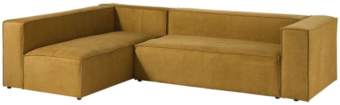 MASSIVMOEBEL24.DE hoekbank geel 92% polyester 175x92x64 cm SOFAS deels gemonteerd