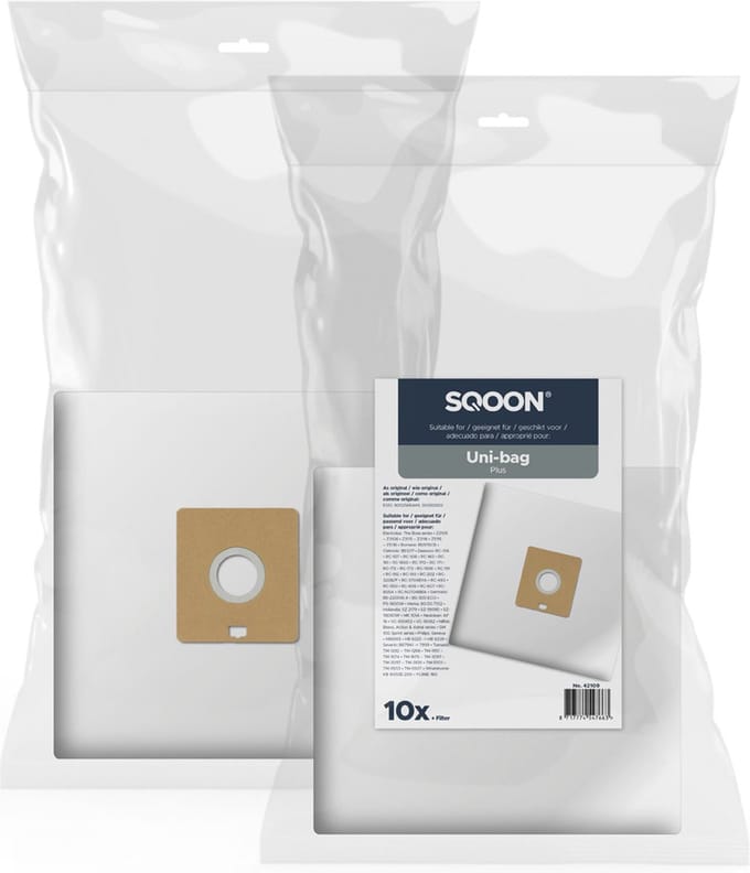SQOON® Stofzuigerzakken Geschikt voor Uni-Bag Plus - 10 Stuks