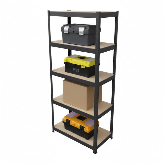 Zware stelling - 60x180x30 cm - 2 stuks - zwart
